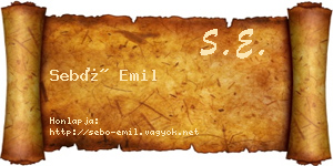 Sebő Emil névjegykártya